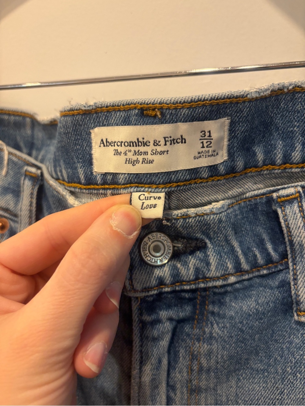 Abercrombie curve mom High-Rise Denim Shorts - Light Blue - Picture 3 of 9